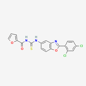 molecular formula C19H11Cl2N3O3S B11647539 N-{[2-(2,4-dichlorophenyl)-1,3-benzoxazol-5-yl]carbamothioyl}furan-2-carboxamide 