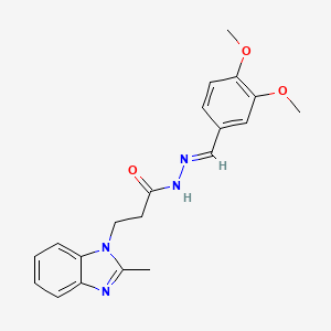 molecular formula C20H22N4O3 B11647543 N'-[(E)-(3,4-dimethoxyphenyl)methylidene]-3-(2-methyl-1H-benzimidazol-1-yl)propanehydrazide 