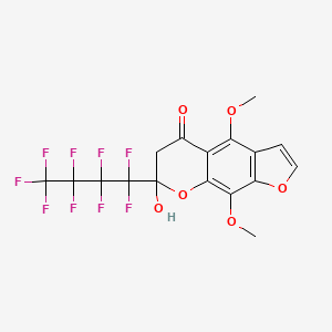 molecular formula C17H11F9O6 B11647557 7-Hydroxy-4,9-dimethoxy-7-(nonafluorobutyl)-6,7-dihydro-5H-furo[3,2-g][1]benzopyran-5-one CAS No. 376382-61-5