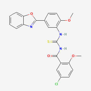 N-{[5-(1,3-benzoxazol-2-yl)-2-methoxyphenyl]carbamothioyl}-5-chloro-2-methoxybenzamide