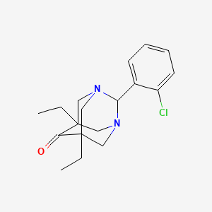 2-(2-Chlorophenyl)-5,7-diethyl-1,3-diazatricyclo[3.3.1.1~3,7~]decan-6-one