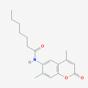 N-(4,7-dimethyl-2-oxochromen-6-yl)heptanamide