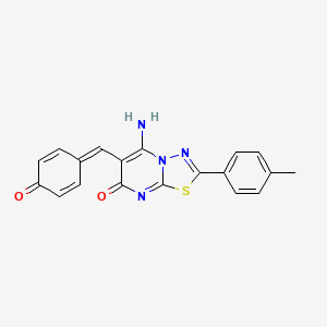 molecular formula C19H14N4O2S B11647614 (6Z)-6-(4-hydroxybenzylidene)-5-imino-2-(4-methylphenyl)-5,6-dihydro-7H-[1,3,4]thiadiazolo[3,2-a]pyrimidin-7-one 