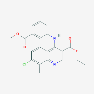 Ethyl 7-chloro-4-{[3-(methoxycarbonyl)phenyl]amino}-8-methylquinoline-3-carboxylate