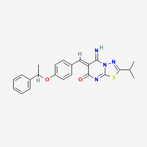 (6Z)-5-imino-6-[4-(1-phenylethoxy)benzylidene]-2-(propan-2-yl)-5,6-dihydro-7H-[1,3,4]thiadiazolo[3,2-a]pyrimidin-7-one