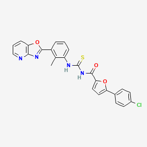 5-(4-chlorophenyl)-N-{[2-methyl-3-([1,3]oxazolo[4,5-b]pyridin-2-yl)phenyl]carbamothioyl}furan-2-carboxamide