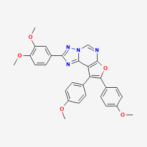 molecular formula C29H24N4O5 B11647666 2-(3,4-Dimethoxyphenyl)-8,9-bis(4-methoxyphenyl)furo[3,2-e][1,2,4]triazolo[1,5-c]pyrimidine 