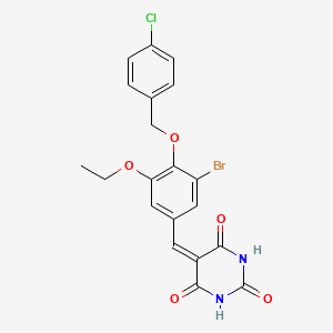 5-{3-bromo-4-[(4-chlorobenzyl)oxy]-5-ethoxybenzylidene}pyrimidine-2,4,6(1H,3H,5H)-trione