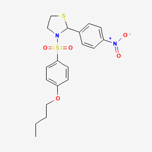 3-((4-Butoxyphenyl)sulfonyl)-2-(4-nitrophenyl)thiazolidine