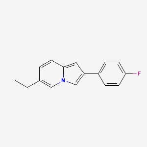 molecular formula C16H14FN B11647688 6-Ethyl-2-(4-fluorophenyl)indolizine 