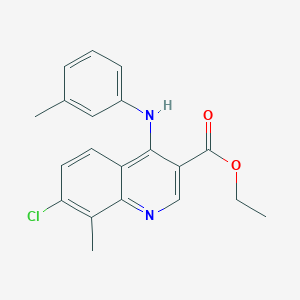 Ethyl 7-chloro-8-methyl-4-[(3-methylphenyl)amino]quinoline-3-carboxylate