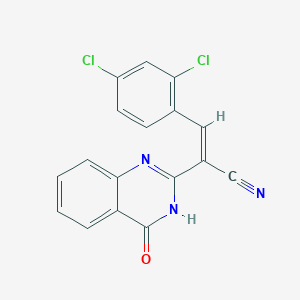 (Z)-3-(2,4-Dichloro-phenyl)-2-(4-oxo-3,4-dihydro-quinazolin-2-yl)-acrylonitrile