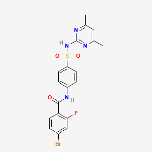 molecular formula C19H16BrFN4O3S B11647721 4-bromo-N-{4-[(4,6-dimethylpyrimidin-2-yl)sulfamoyl]phenyl}-2-fluorobenzamide 