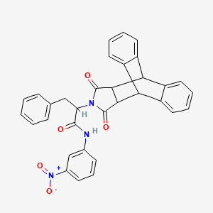 2-(16,18-dioxo-17-azapentacyclo[6.6.5.0~2,7~.0~9,14~.0~15,19~]nonadeca-2,4,6,9,11,13-hexaen-17-yl)-N-(3-nitrophenyl)-3-phenylpropanamide (non-preferred name)