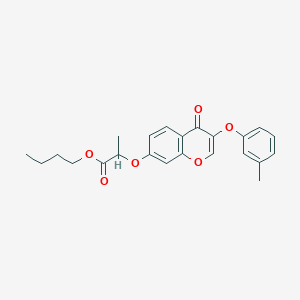 molecular formula C23H24O6 B11647747 butyl 2-{[3-(3-methylphenoxy)-4-oxo-4H-chromen-7-yl]oxy}propanoate 