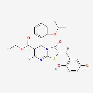 ethyl (2Z)-2-(5-bromo-2-hydroxybenzylidene)-7-methyl-3-oxo-5-[2-(propan-2-yloxy)phenyl]-2,3-dihydro-5H-[1,3]thiazolo[3,2-a]pyrimidine-6-carboxylate