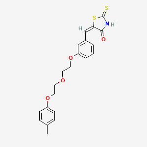 molecular formula C21H21NO4S2 B11647763 (5E)-5-(3-{2-[2-(4-methylphenoxy)ethoxy]ethoxy}benzylidene)-2-thioxo-1,3-thiazolidin-4-one 