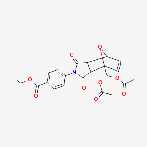 ethyl 4-{4-[bis(acetyloxy)methyl]-1,3-dioxo-1,3,3a,4,7,7a-hexahydro-2H-4,7-epoxyisoindol-2-yl}benzoate