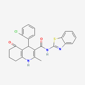 N-(1,3-Benzothiazol-2-YL)-4-(2-chlorophenyl)-2-methyl-5-oxo-1,4,5,6,7,8-hexahydro-3-quinolinecarboxamide