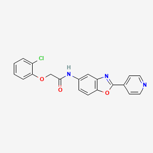 2-(2-chlorophenoxy)-N-[2-(pyridin-4-yl)-1,3-benzoxazol-5-yl]acetamide