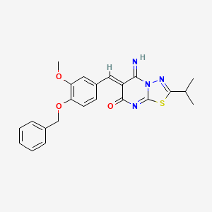 (6Z)-6-[4-(benzyloxy)-3-methoxybenzylidene]-5-imino-2-(propan-2-yl)-5,6-dihydro-7H-[1,3,4]thiadiazolo[3,2-a]pyrimidin-7-one