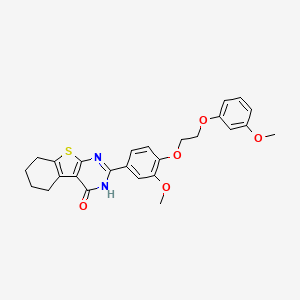 molecular formula C26H26N2O5S B11647836 2-{3-methoxy-4-[2-(3-methoxyphenoxy)ethoxy]phenyl}-5,6,7,8-tetrahydro[1]benzothieno[2,3-d]pyrimidin-4(3H)-one 