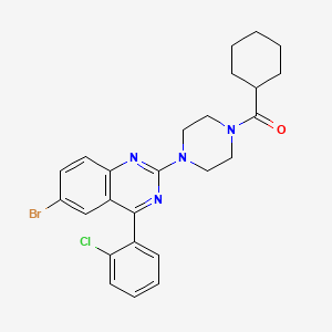 molecular formula C25H26BrClN4O B11647848 {4-[6-Bromo-4-(2-chlorophenyl)quinazolin-2-yl]piperazin-1-yl}(cyclohexyl)methanone 