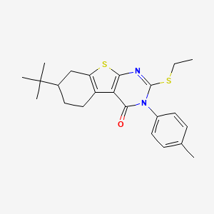 molecular formula C23H28N2OS2 B11647870 7-tert-butyl-2-(ethylsulfanyl)-3-(4-methylphenyl)-5,6,7,8-tetrahydro[1]benzothieno[2,3-d]pyrimidin-4(3H)-one 