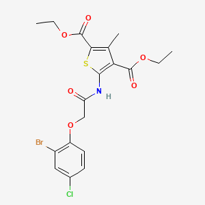 molecular formula C19H19BrClNO6S B11647888 Diethyl 5-{[(2-bromo-4-chlorophenoxy)acetyl]amino}-3-methylthiophene-2,4-dicarboxylate 