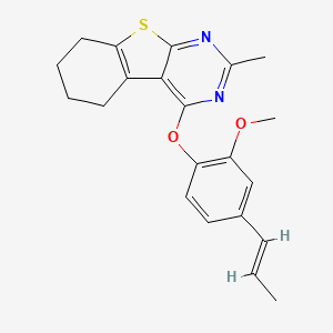 4-{2-methoxy-4-[(1E)-prop-1-en-1-yl]phenoxy}-2-methyl-5,6,7,8-tetrahydro[1]benzothieno[2,3-d]pyrimidine