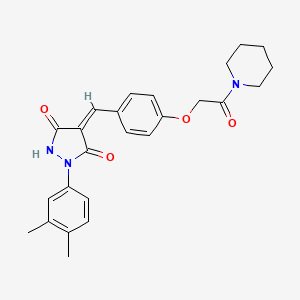 (4Z)-1-(3,4-dimethylphenyl)-4-{4-[2-oxo-2-(piperidin-1-yl)ethoxy]benzylidene}pyrazolidine-3,5-dione