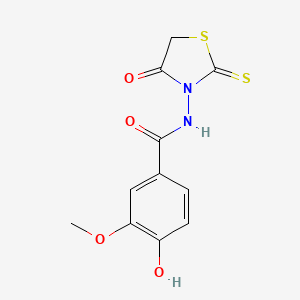 4-Hydroxy-3-methoxy-N-(4-oxo-2-thioxo-thiazolidin-3-yl)-benzamide