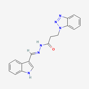 molecular formula C18H16N6O B11647987 3-(1H-benzotriazol-1-yl)-N'-[(E)-1H-indol-3-ylmethylidene]propanehydrazide 