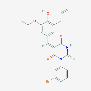 (5E)-1-(3-bromophenyl)-5-[3-ethoxy-4-hydroxy-5-(prop-2-en-1-yl)benzylidene]-2-thioxodihydropyrimidine-4,6(1H,5H)-dione