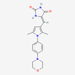 (5Z)-5-({2,5-dimethyl-1-[4-(morpholin-4-yl)phenyl]-1H-pyrrol-3-yl}methylidene)imidazolidine-2,4-dione