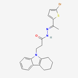 N'-[(E)-1-(5-bromo-2-thienyl)ethylidene]-3-(1,2,3,4-tetrahydro-9H-carbazol-9-yl)propanohydrazide