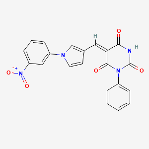 (5Z)-6-hydroxy-5-{[1-(3-nitrophenyl)-1H-pyrrol-3-yl]methylidene}-3-phenylpyrimidine-2,4(3H,5H)-dione