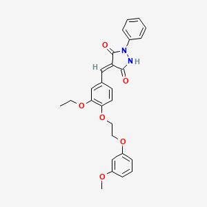 (4E)-4-{3-ethoxy-4-[2-(3-methoxyphenoxy)ethoxy]benzylidene}-1-phenylpyrazolidine-3,5-dione