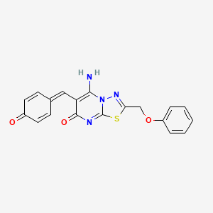 (6Z)-6-(4-hydroxybenzylidene)-5-imino-2-(phenoxymethyl)-5,6-dihydro-7H-[1,3,4]thiadiazolo[3,2-a]pyrimidin-7-one