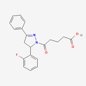 5-[5-(2-fluorophenyl)-3-phenyl-4,5-dihydro-1H-pyrazol-1-yl]-5-oxopentanoic acid