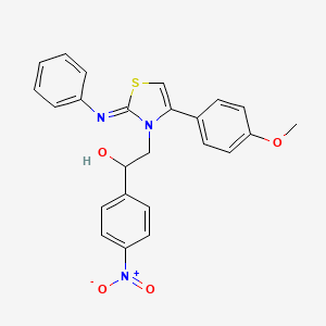 (Z)-2-(4-(4-methoxyphenyl)-2-(phenylimino)thiazol-3(2H)-yl)-1-(4-nitrophenyl)ethanol