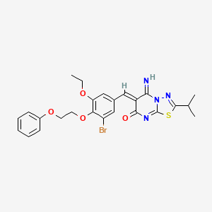 (6Z)-6-[3-bromo-5-ethoxy-4-(2-phenoxyethoxy)benzylidene]-5-imino-2-(propan-2-yl)-5,6-dihydro-7H-[1,3,4]thiadiazolo[3,2-a]pyrimidin-7-one