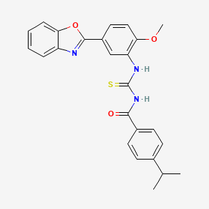 molecular formula C25H23N3O3S B11648097 N-{[5-(1,3-benzoxazol-2-yl)-2-methoxyphenyl]carbamothioyl}-4-(propan-2-yl)benzamide 