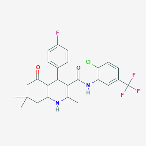 N-[2-Chloro-5-(trifluoromethyl)phenyl]-4-(4-fluorophenyl)-2,7,7-trimethyl-5-oxo-1,4,5,6,7,8-hexahydro-3-quinolinecarboxamide