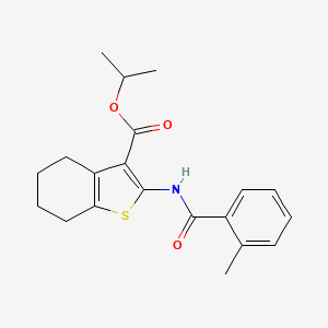 molecular formula C20H23NO3S B11648110 Propan-2-yl 2-{[(2-methylphenyl)carbonyl]amino}-4,5,6,7-tetrahydro-1-benzothiophene-3-carboxylate 