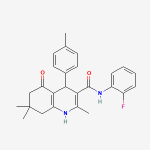 N-(2-Fluorophenyl)-2,7,7-trimethyl-4-(4-methylphenyl)-5-oxo-1,4,5,6,7,8-hexahydro-3-quinolinecarboxamide