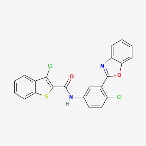 molecular formula C22H12Cl2N2O2S B11648131 N-[3-(1,3-benzoxazol-2-yl)-4-chlorophenyl]-3-chloro-1-benzothiophene-2-carboxamide 