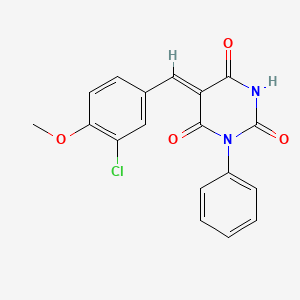 (5Z)-5-(3-chloro-4-methoxybenzylidene)-1-phenylpyrimidine-2,4,6(1H,3H,5H)-trione