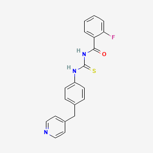 2-fluoro-N-{[4-(pyridin-4-ylmethyl)phenyl]carbamothioyl}benzamide