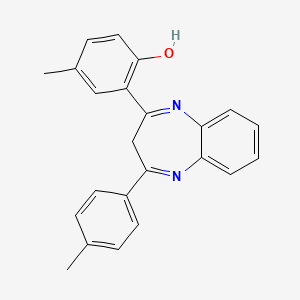 molecular formula C23H20N2O B11648188 4-methyl-2-[4-(4-methylphenyl)-3H-1,5-benzodiazepin-2-yl]phenol 